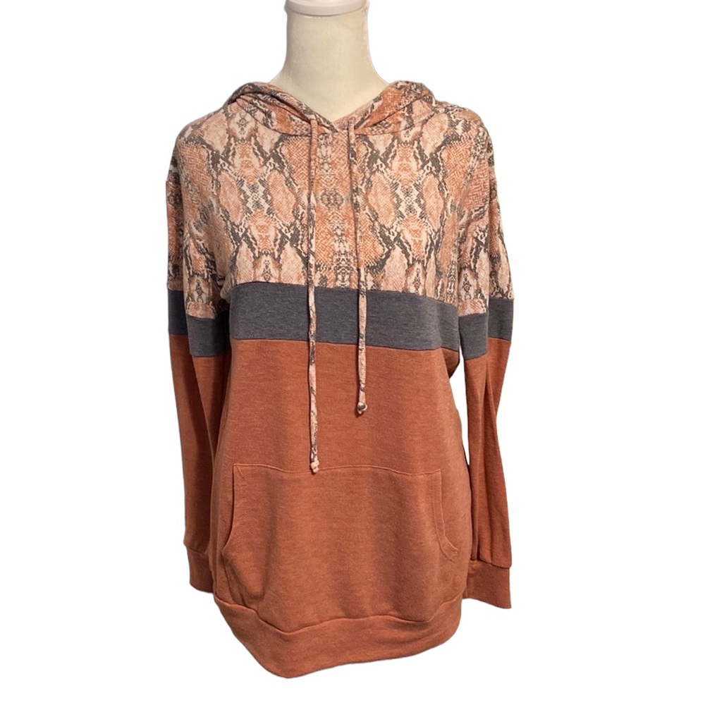 SNAKESKIN print trendy lightweight hoodie
